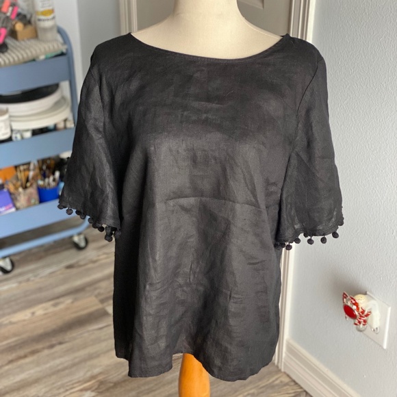 Talbots Tops - Talbots Top Pom Pom Sleeves